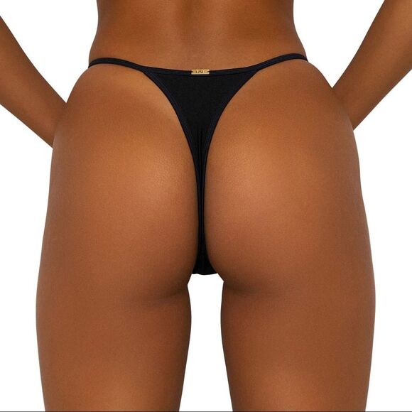 FAE Swim JONES Thong Bikini Bottom - Black - Minimal Coverage - G-String - Susta - Picture 5 of 13